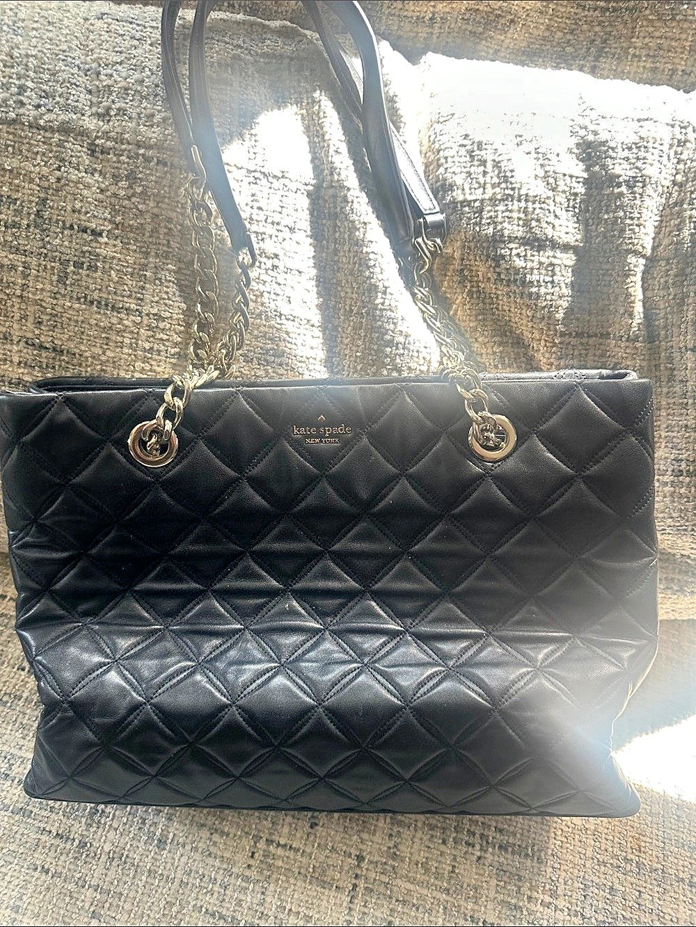 Kate Spade Quilted Tote in Black